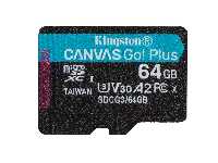 最高可達 170Mb/s U3/V30 A2規格  終身產品保固(KINGSTON金士頓64GB Canvas Go!Plus microSDXC記憶卡)