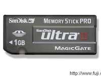 FŪ66X(10MB/sec)μgJ60X( 9MB/sec)(SANDISKt1GB UltraII MemoryStick PROOХd)