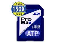 up to 22.5 MB/s Read and 20MB/s(ATP華騰ProMax SD 150X 1G 記憶體)